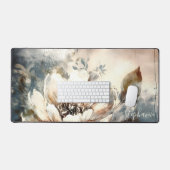 Personalized Peony Watercolor Bloom Schreibtischunterlage (Tastatur & Maus)