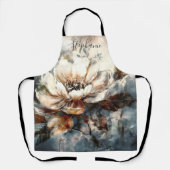 Personalized Peony Watercolor Bloom Schürze (Vorderseite)