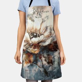 Personalized Peony Watercolor Bloom Schürze