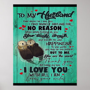 Personalized perfect gift, to my husband letter poster