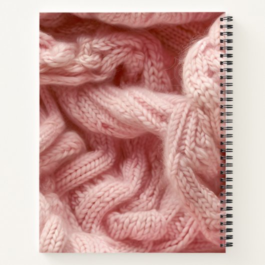 Personalized Personalized Pink Cable Knit Notizblock (Rückseite)