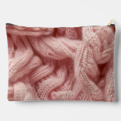 Personalized Personalized Pink Cable Knit Zubehörtasche (Rückseite)