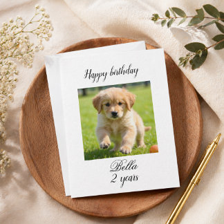 Personalized Pet Birthday Card Custom Dog Photo  Dankeskarte