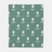Personalized pet blanket with name and paw print fleecedecke (Vorderseite)