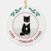 Personalized Pet Cat Memorial Christmas Photo Keramik Ornament (Vorne)