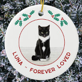 Personalized Pet Cat Memorial Christmas Photo Keramik Ornament