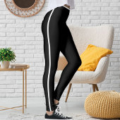 Personalized Pet Cat Mom Quote Black White Stripes Leggings