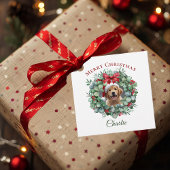 Personalized Pet Christmas with Wreath & Name Geschenkanhänger