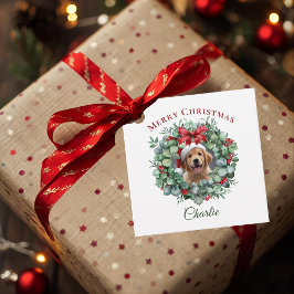 Personalized Pet Christmas with Wreath & Name Geschenkanhänger