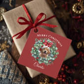 Personalized Pet Christmas with Wreath & Name Geschenkanhänger