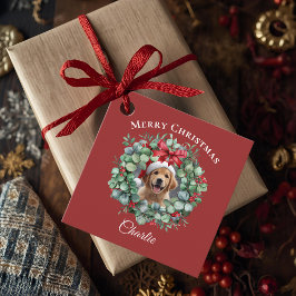 Personalized Pet Christmas with Wreath & Name Geschenkanhänger