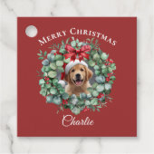 Personalized Pet Christmas with Wreath & Name Geschenkanhänger (Vorderseite)