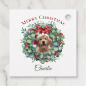 Personalized Pet Christmas with Wreath & Name Geschenkanhänger (Rückseite)