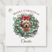 Personalized Pet Christmas with Wreath & Name Geschenkanhänger (Vorderseite)