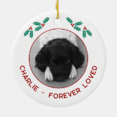 Personalized Pet Dog Memorial Christmas Photo Keramik Ornament (Hinten)