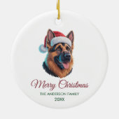 Personalized Pet German Shepherd Christmas Keramik Ornament (Hinten)