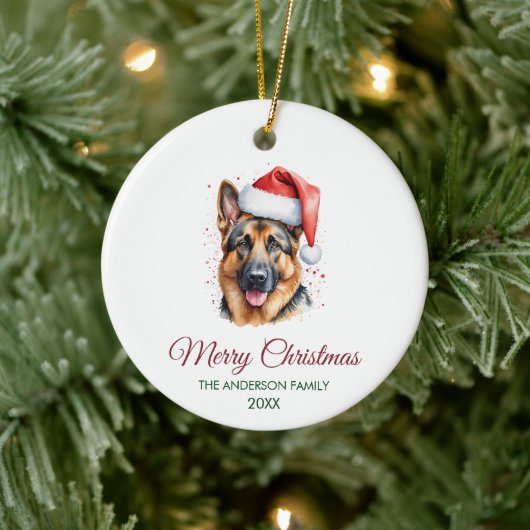 Personalized Pet German Shepherd Christmas Keramik Ornament (Baum)