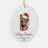 Personalized Pet German Shepherd Christmas Keramik Ornament (Rechts)