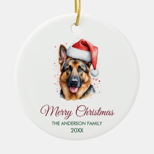 Personalized Pet German Shepherd Christmas  Keramik Ornament (Vorne)