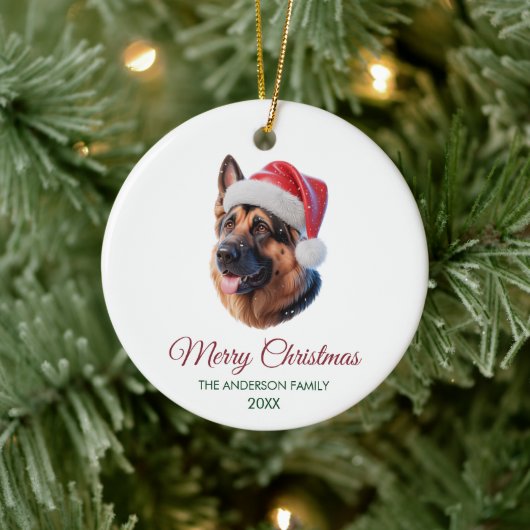 Personalized Pet German Shepherd Christmas Keramik Ornament (Baum)