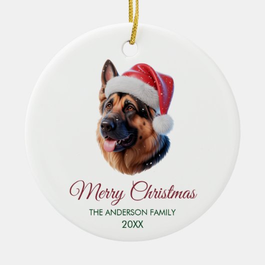 Personalized Pet German Shepherd Christmas  Keramik Ornament (Vorne)
