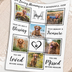 Personalized Pet Loss Keepsake Pet Memorial  Fleecedecke
