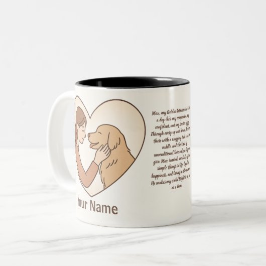 Personalized Pet Love Story Mug - Custom Bond Zweifarbige Tasse (Vorderseite Links)