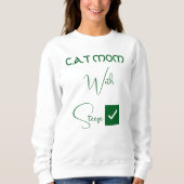 Personalized Pet Lover Green Script Funny Cat Mom Sweatshirt (Vorderseite)