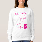 Personalized Pet Lover Pink Script Funny Cat Mom Sweatshirt (Vorderseite)