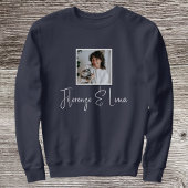 Personalized Pet Lovers Photo Script Name Cat Mom Sweatshirt