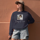 Personalized Pet Lovers Photo Script Name Cat Mom Sweatshirt