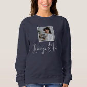 Personalized Pet Lovers Photo Script Name Cat Mom Sweatshirt (Vorderseite)