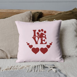 Personalized Pet Lovers Red Heart Valentine's Day Kissen