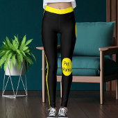 Personalized Pet Mama Yellow Black Stripes Stylish Leggings