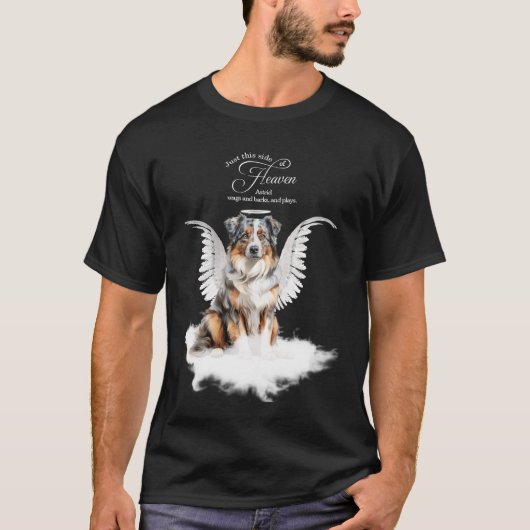 Personalized Pet Memorial Australian Shepherd Dog T-Shirt (Vorderseite)