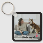 Personalized Pet Photo and Owner Heart Keychain Schlüsselanhänger (Vorderseite)