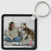 Personalized Pet Photo and Owner Heart Keychain Schlüsselanhänger (Rückseite)