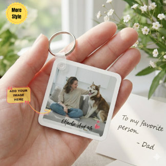 Personalized Pet Photo and Owner Heart Keychain  Schlüsselanhänger
