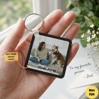 Personalized Pet Photo and Owner Heart Keychain  Schlüsselanhänger