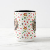 Personalized Pet Photo Christmas Paw Print Mug Zweifarbige Tasse (Mittel)