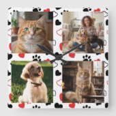 Personalized Pet Photo Collage Square Wall Clock Quadratische Wanduhr (Vorderseite)