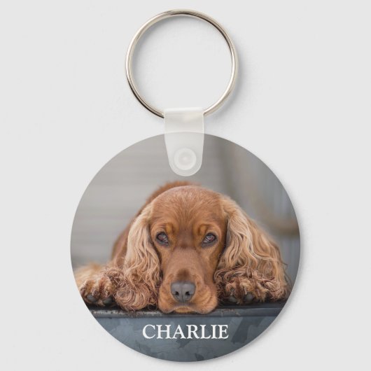 Personalized Pet Photo Dog Keepsake Schlüsselanhänger (Vorderseite)