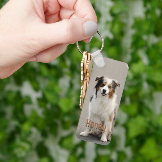 Personalized Pet Photo Dog Lover Name Keepsake  Schlüsselanhänger (Hand)
