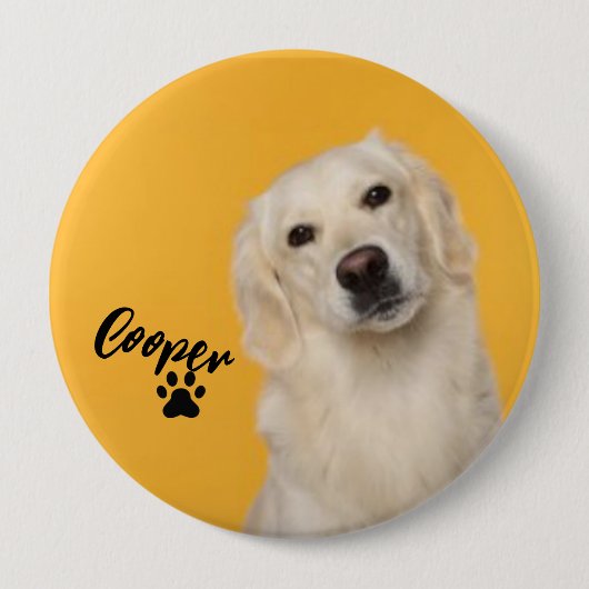 Personalized Pet  Photo Dog Lover with Photo Button (Vorderseite)