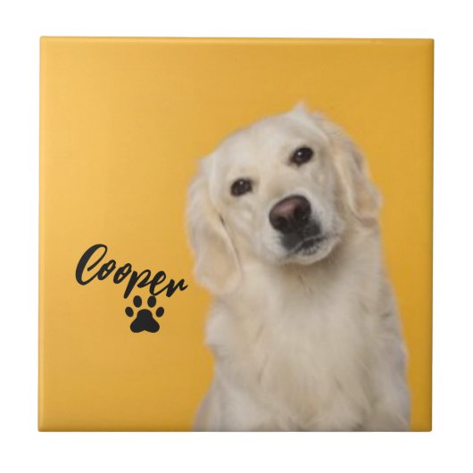 Personalized Pet  Photo Dog Lover with Photo Fliese (Vorderseite)