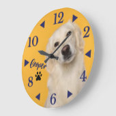 Personalized Pet Photo Dog Lover with Photo Große Wanduhr (Winkel)