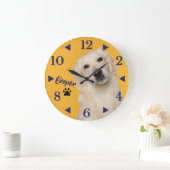 Personalized Pet Photo Dog Lover with Photo Große Wanduhr (Zuhause)