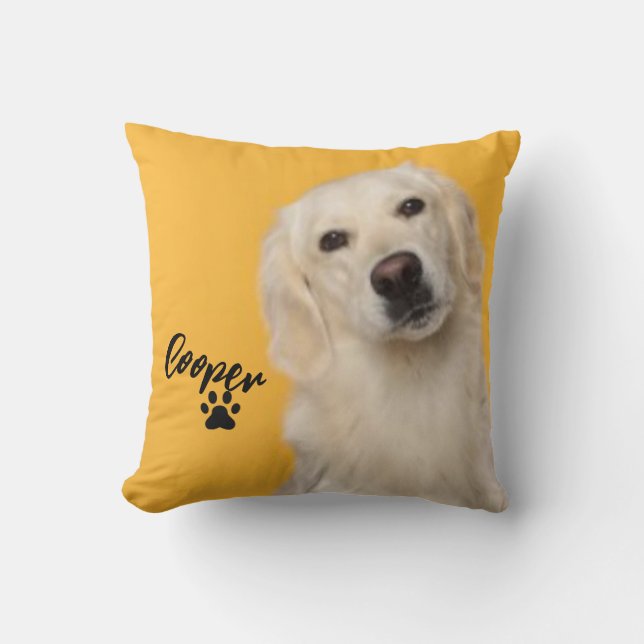 Personalized Pet  Photo Dog Lover with Photo Kissen (Vorderseite)