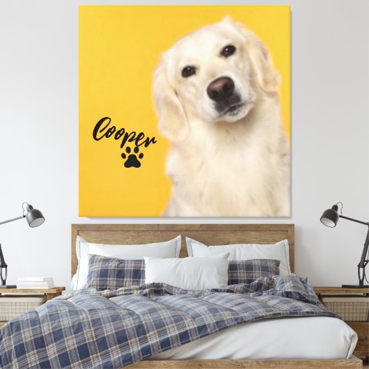 Personalized Pet  Photo Dog Lover with Photo Leinwanddruck (Insitu (Schlafzimmer))