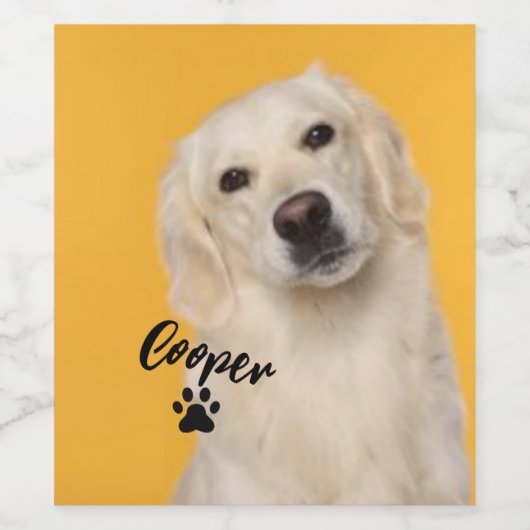 Personalized Pet  Photo Dog Lover with Photo Weinetikett (Einzelnes Label)